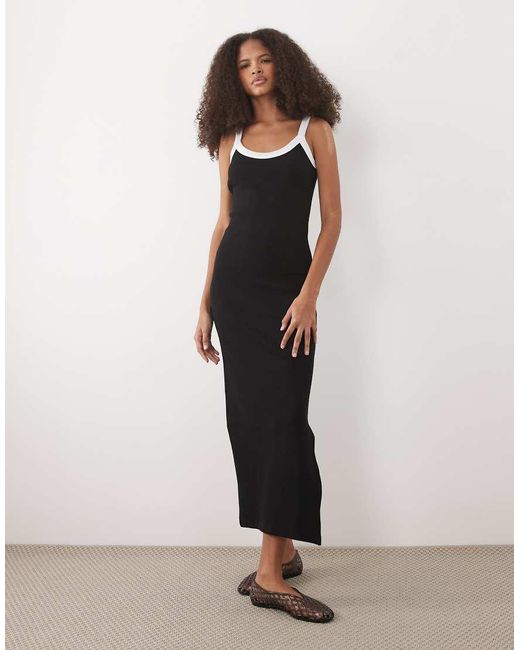 ASOS Natural Cami Midi Dress With Bound Edge