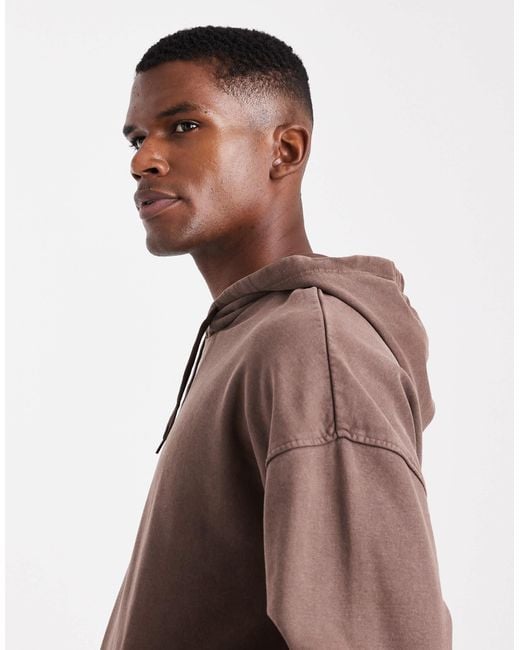 Only & Sons Brown Hoodie With Creative Works Print for men