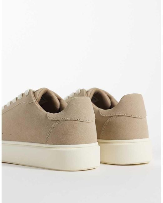 ASOS Natural Lace Up Sneakers for men