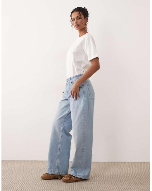 ASOS Gray Circular Design Collection Low Rise Baggy Jean