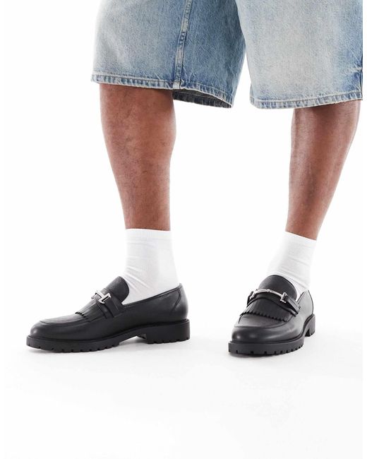 ASOS Black Faux Croc Loafers for men
