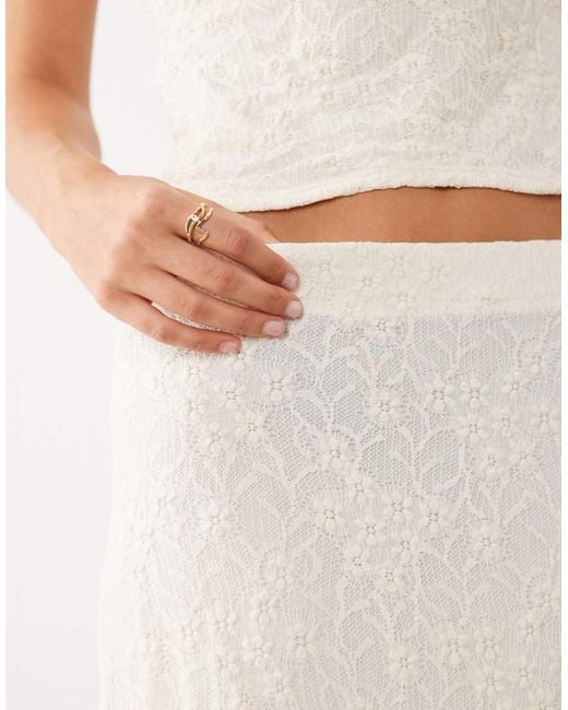 Mango Natural Marta Lace Midi Skirt Co-ord