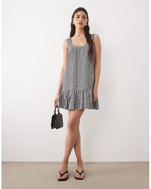 Nobody's Child Black Millie Sleeveless Dropped Waist Ruffle Hem Cotton Mini Dress