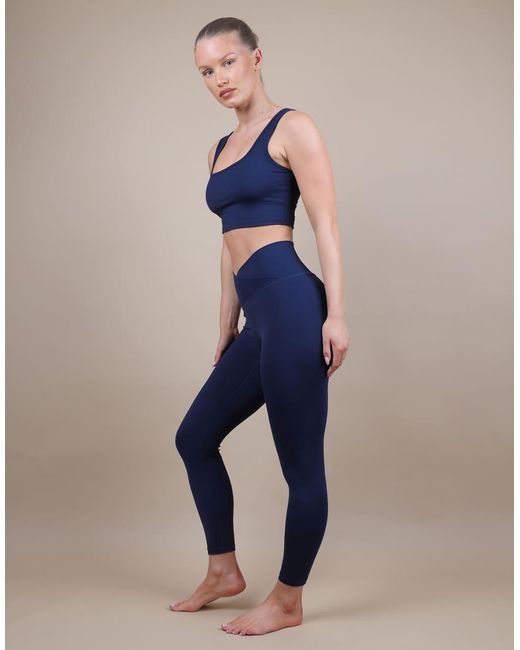 SIMMI Blue Square Neck Cropped Tank Top