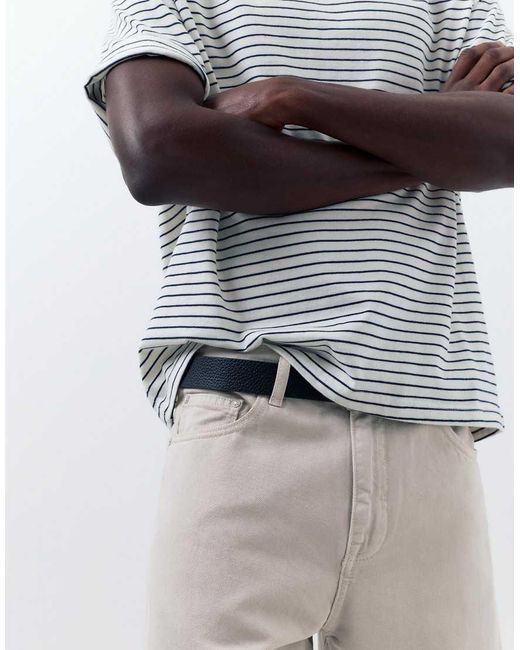 Pull&Bear Gray Standard Denim Bermuda Shorts for men