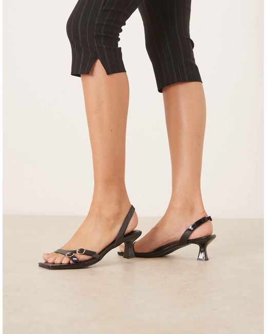 Glamorous Black Heeled Sandals With Buckle Detail