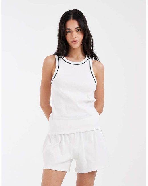 Lacoste White Loungewear Pyjama Set