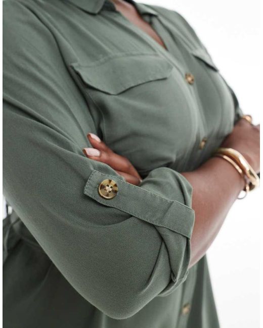 Vero Moda Green Mini Shirt Dress