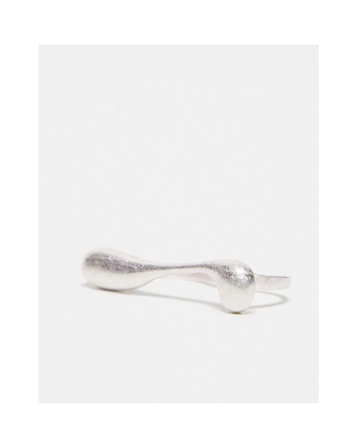 Anillo pulido unisex con diseño doble Reclaimed (vintage) de color White