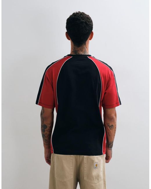 ASOS Black Heavyweight Relaxed T-Shirt With Print And Contrast Panels for men
