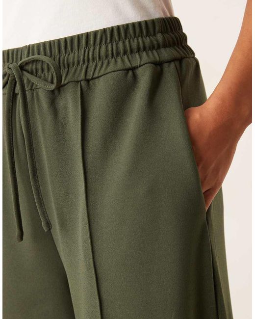 Vila Green Pintuck Wide Leg Pants
