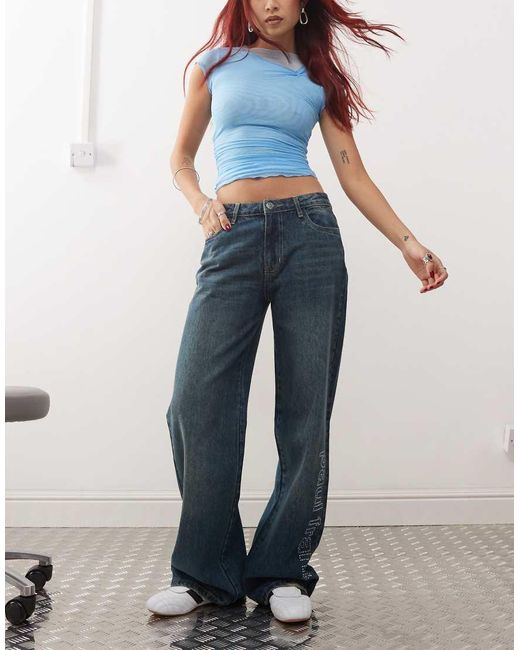 Daisy Bouquet High Waisted Wide Leg Denim