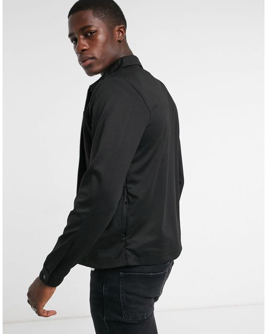 Jack & Jones Premium Zip-through Boxy Stretch Jacket in Black for Men | Lyst