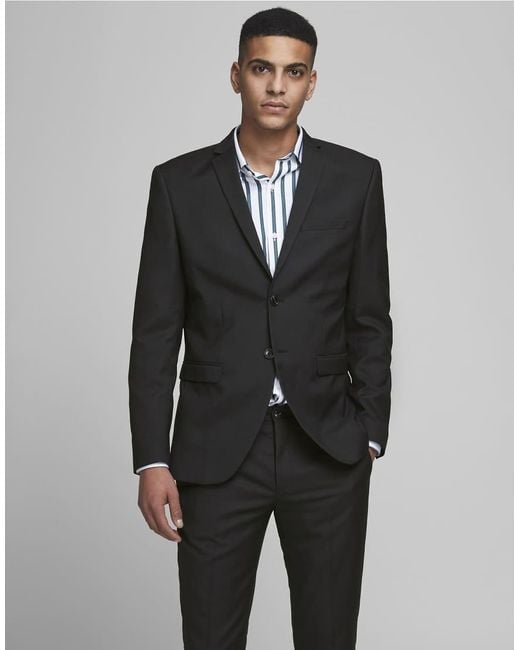 Jack & Jones Black Single-Breasted Blazer And Trousers for men