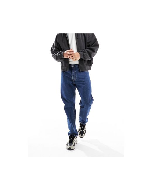 Weekday Blue Barrel Relaxed Fit Tapered Leg Jeans for men