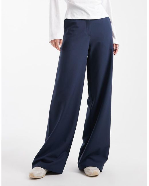 ASOS Blue Tall Tailored Relaxed Straight Leg Pants