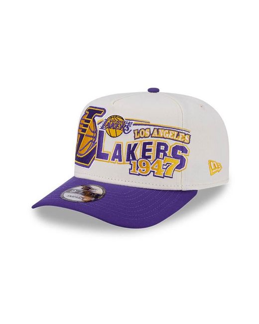 KTZ White La Lakers 9fifty Graphic Logo Cap With Contrast Peak