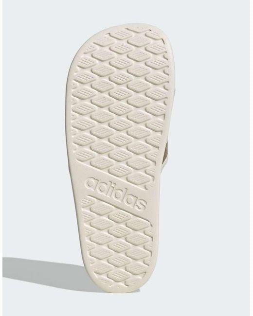 Adidas Originals White Adilette Comfort 2.0 Slides