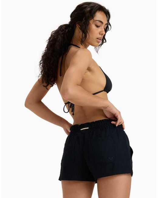 Roxy Black Oceanside Pull On Beachy Shorts