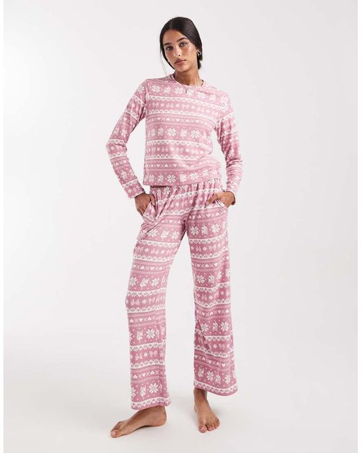 Hollister Pink Scoop Neck Long Sleeve Pyjama Top