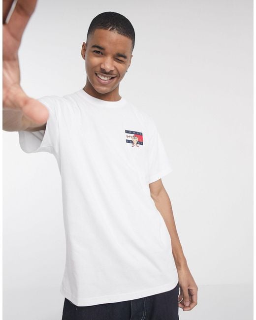 Tommy Hilfiger X Looney Tunes Capsule Taz Front And Back Flag Logo T-shirt  in White for Men | Lyst Australia