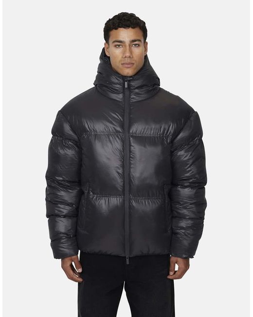 Good For Nothing Gray Hooded Puffer Jacket for men