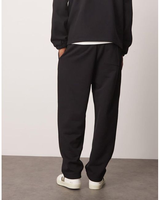 Joggers Negros De Pernera Recta Con Pinzas De (Parte De Un Conjunto) ASOS de hombre de color Black