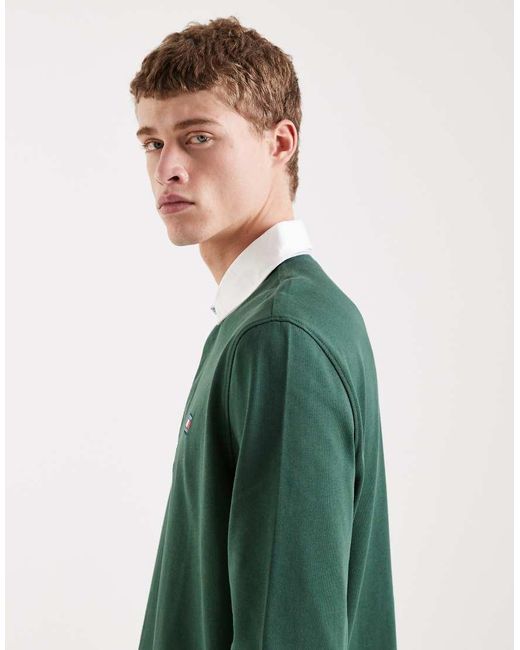 Tommy Hilfiger Green Relaxed Fit Essential Rugby Shirt for men