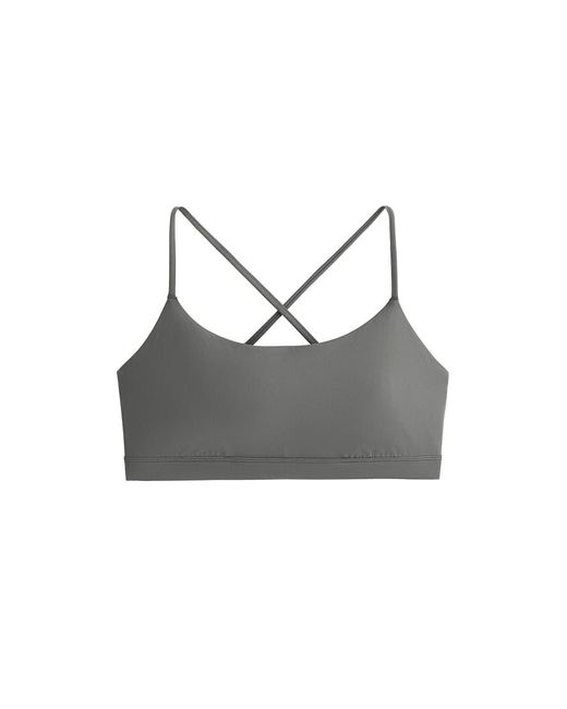 Oysho Gray Comfortlux Light-support Sports Bra With Crossover Straps