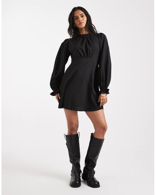 Wednesday's Girl Black Wednesdays Girl Textured Seam Detail Mini Dress
