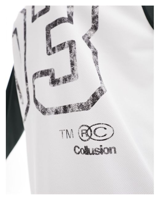 Collusion Gray V-neck Long Sleeve Oversized Raglan T-shirt
