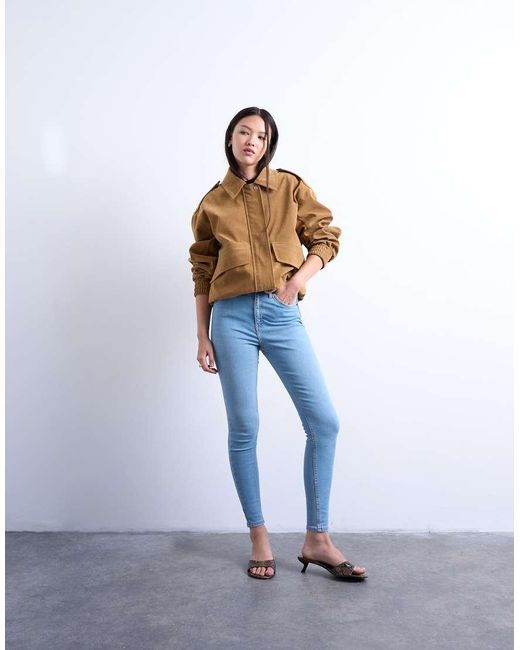 TOPSHOP Blue Jamie High Rise Skinny Jean