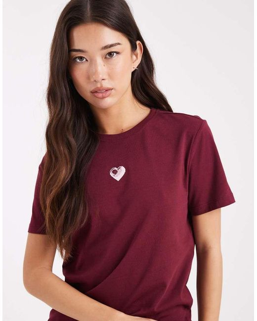 ONLY Red Games Graphic Back Print Boxy T-shirt