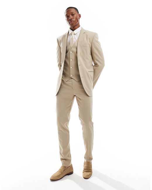 ASOS Natural Skinny Suit Trouser for men