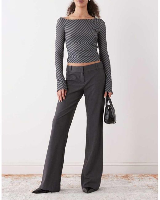 Weekday Blue Flared Tailored Trousers