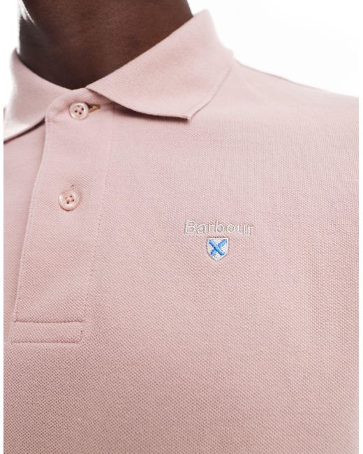 Barbour Pink Sports Polo for men