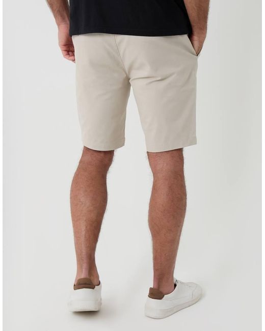 Threadbare Natural Cotton Chino Shorts With Woven Belt for men