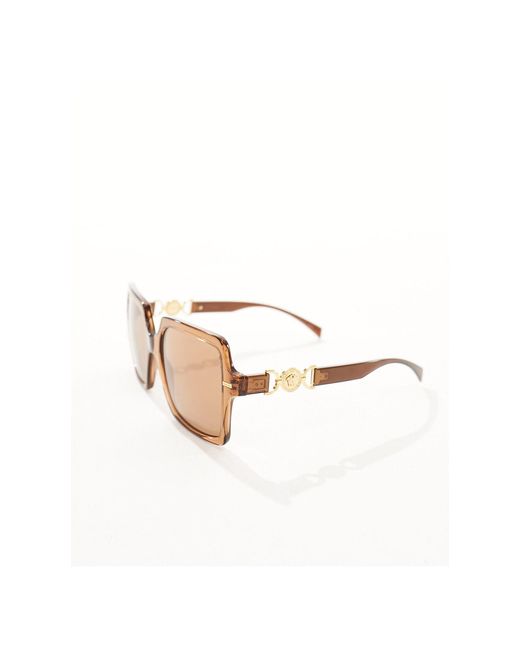 Versace Brown – eckige oversize-sonnenbrille