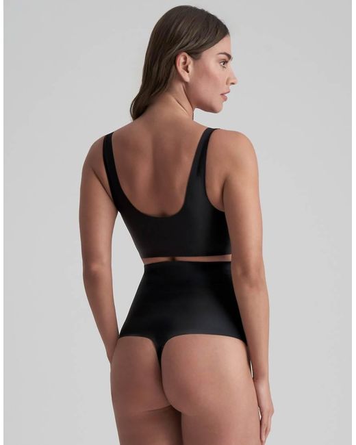 Bye Bra Black Invisible High Waist Medium Shaping Thong