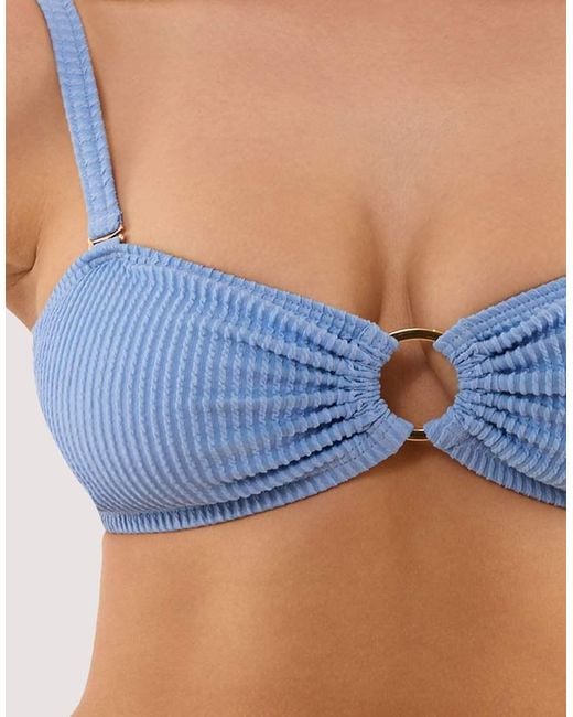 Peek & Beau Blue Annabelle Cornflower Scrunch Bandeau Bikini Top