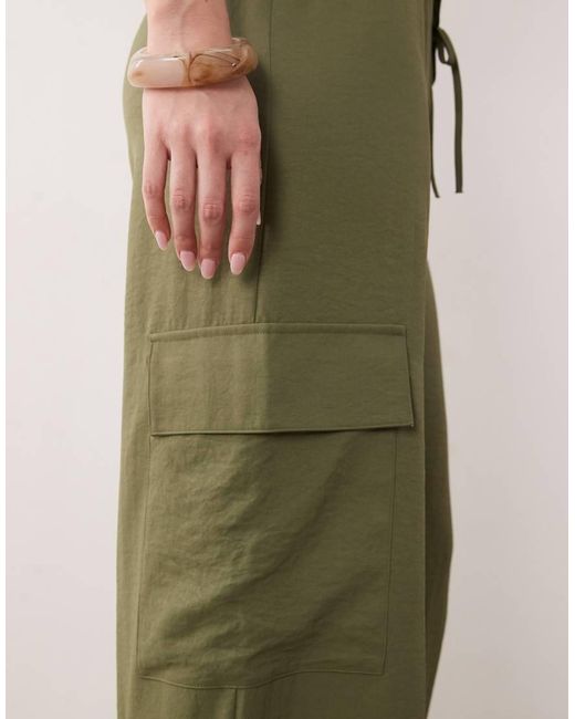 Miss Selfridge Green Tailored Fluid Cargo Pants