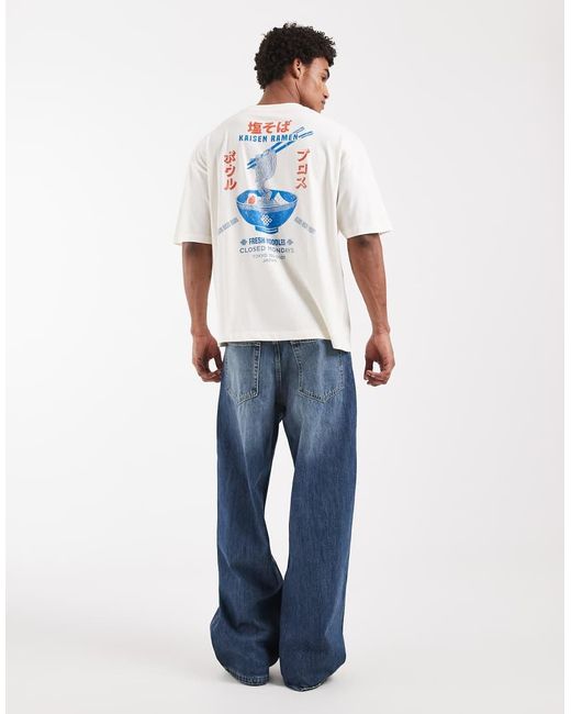 ASOS White Oversized T-Shirt With Ramen Back Graphic for men