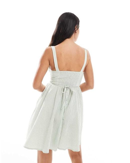 New Look White Gingham Mini Dress