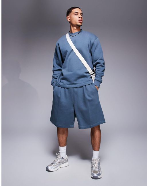 ASOS Blue Co-ord Oversized Sweatshirt for men