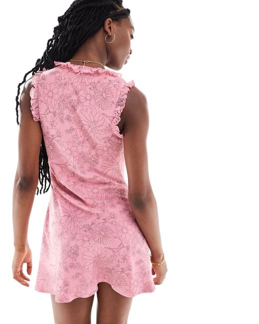 Reclaimed (vintage) Pink Mini Tea Dress