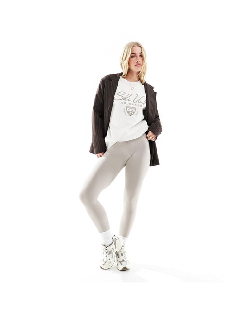Abercrombie & Fitch White – colorado ski – sweatshirt mit logostickerei