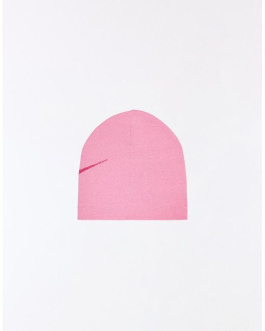 Bershka Pink Star Knit Beanie for men
