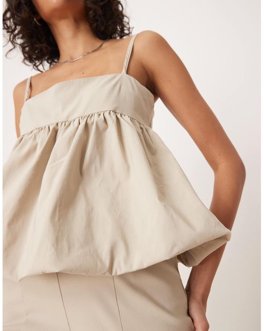 ASOS Natural – strukturierter schößchen-jumpsuit