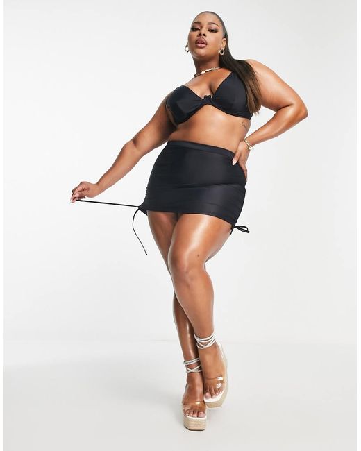 ASOS Black Asos Design Curve Maya Mix And Match Step Front Underwired Bikini Top