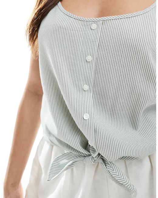 ONLY White Knot Front Cropped Vest
